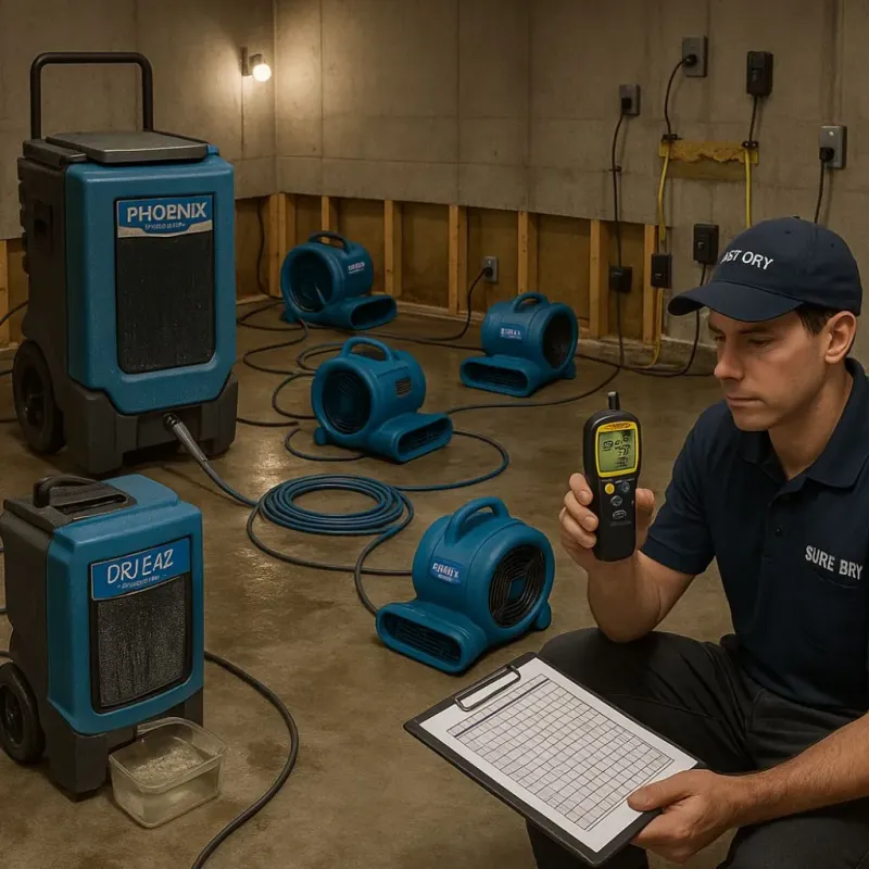 Structural Drying and Dehumidification process in North Bellport, NY